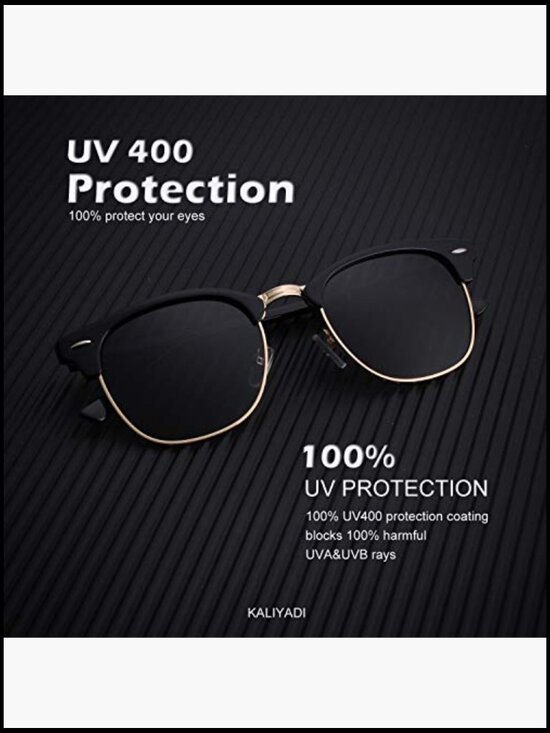 Polarized Sunglasses Semi-Rimless Frame Retro Driving UV Blocking main image 4